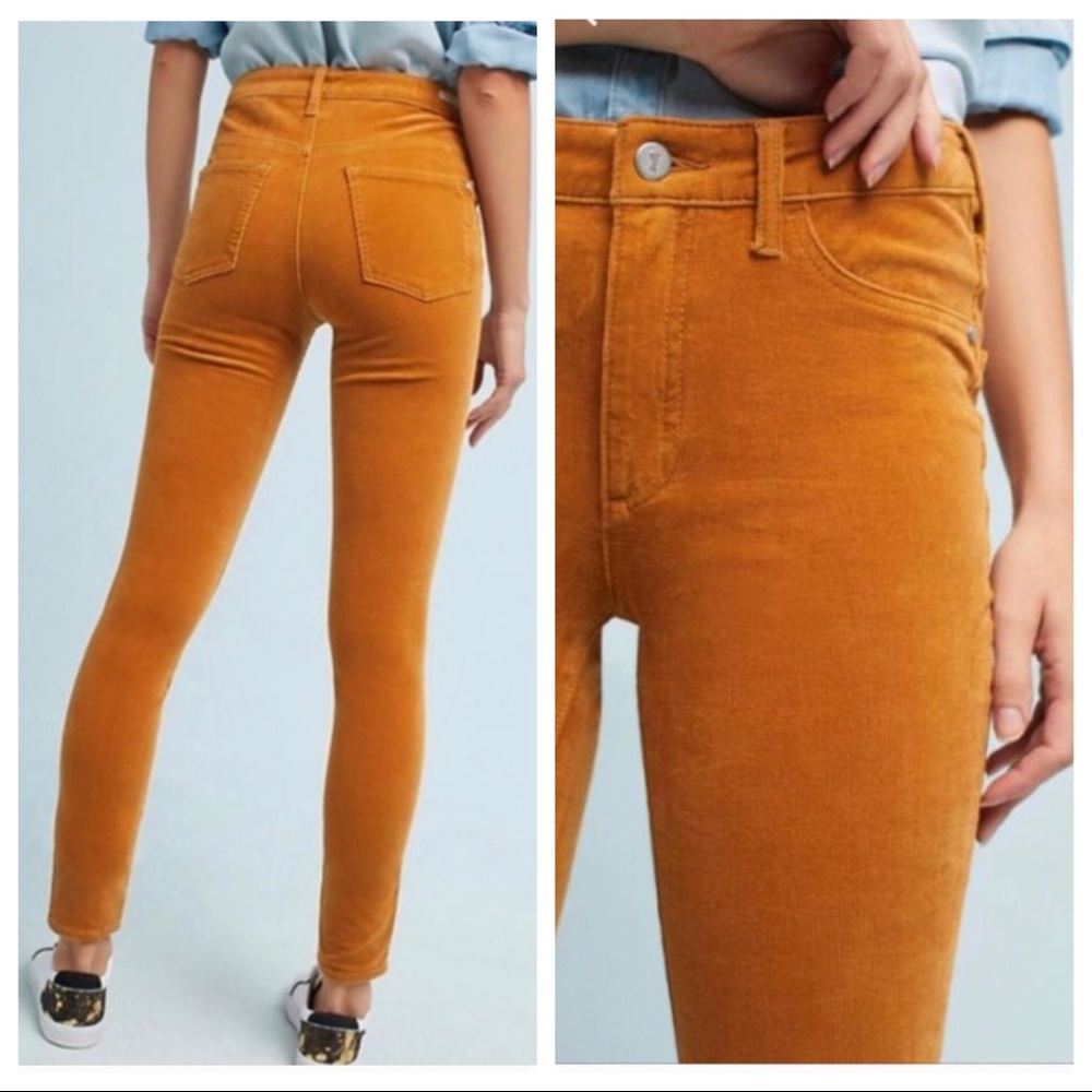 Pilcro High Rise Skinny Mustard Corduroy Jeans